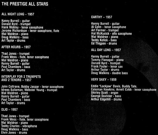 The Prestige All Stars Seven Classic Albums